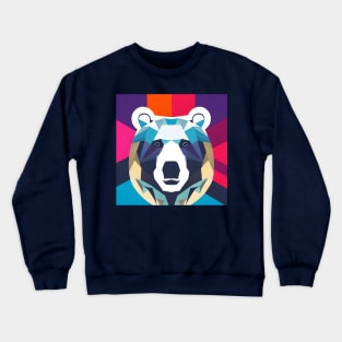 Pop Art Polar Bear Face Crewneck Sweatshirt